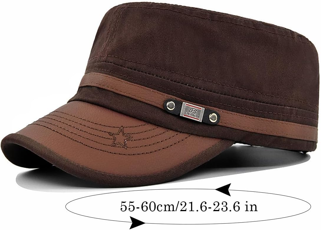 Cadet Army Cap for Men Women Twill Military Corps Hat Flat Top Cap - Image 7