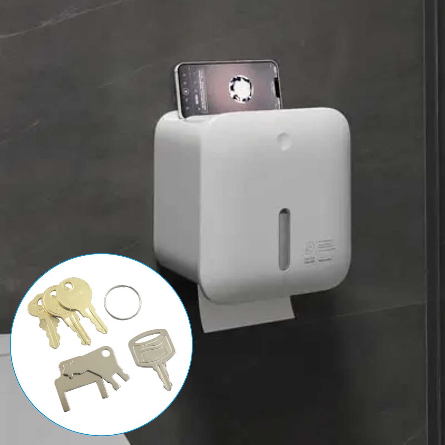Toilet Paper Dispenser Key Set, 6 Key Sets (Including 5 Rings), Compatible with Toilet Paper dispensers, Robust Metal, Perfect for Maintenance Professionals image 5