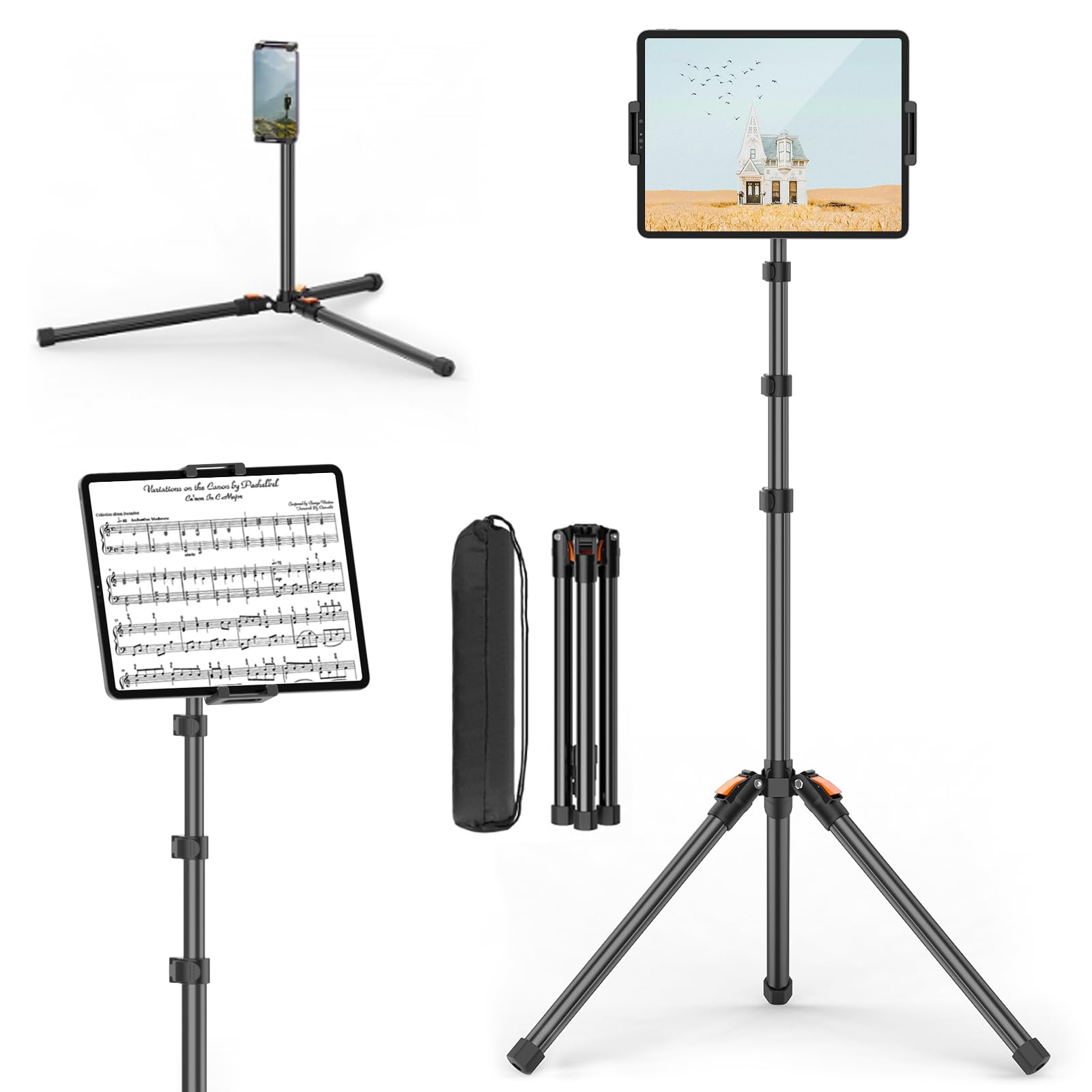 Photo 1 of XXZU 72in Tablet Floor Stand Tripod, Aluminum Tablet Stand Holder for iPad