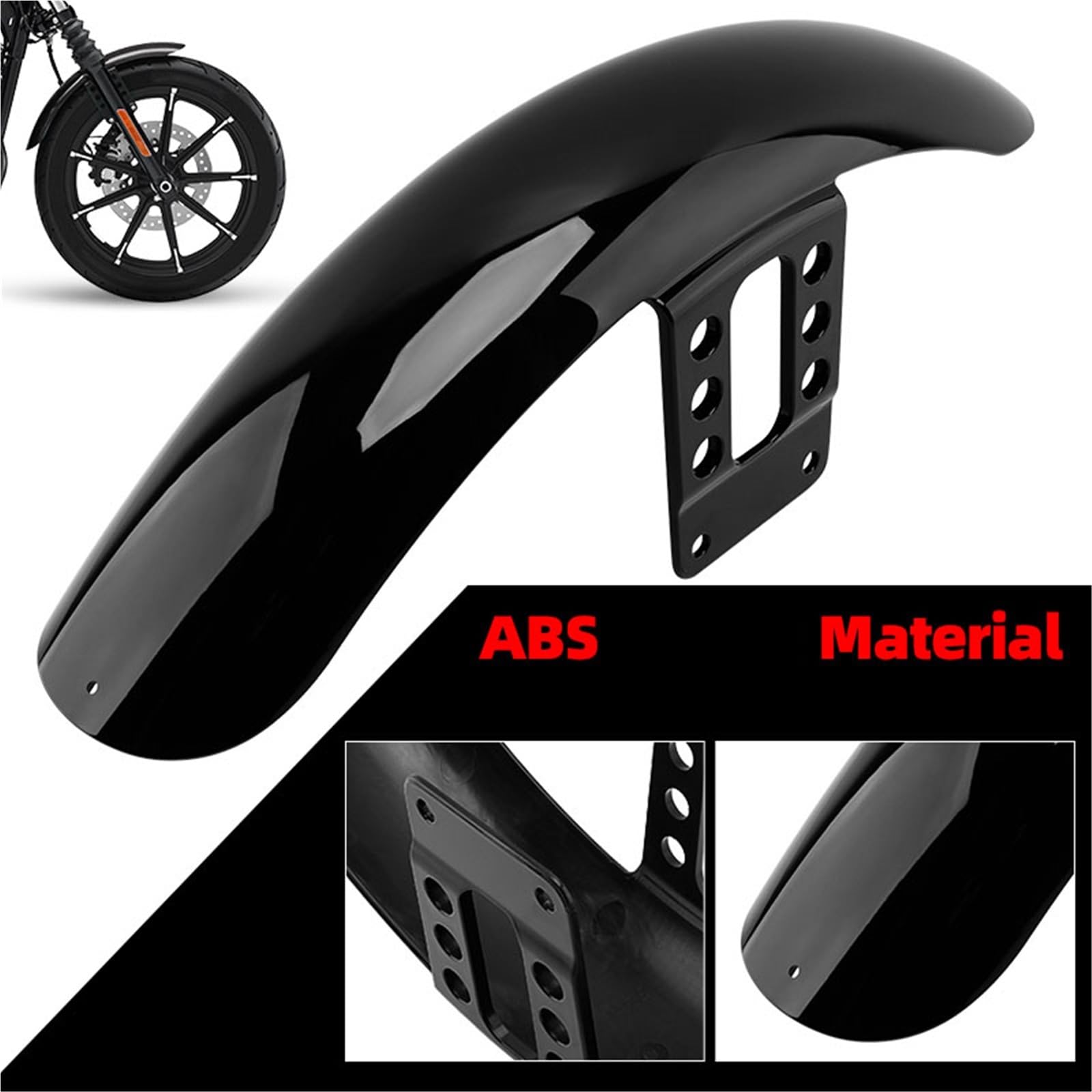 Moto Parafango Anteriore Copertura Della Protezione Nero Lucido Accessori Per Harley Sportster Ferro 1200 XL 883 XL1200 48 72 1988-up
