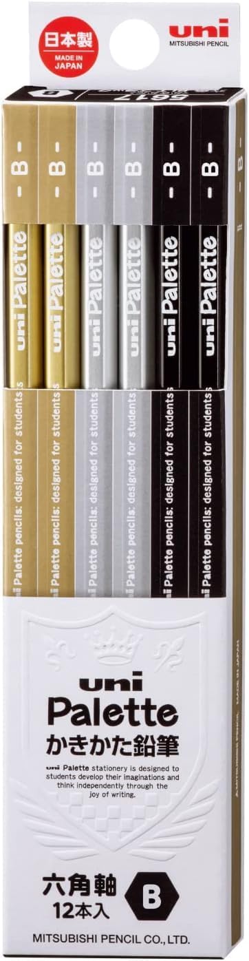 Mitsubishi Pencil K5617B Kakikata Pencil, Uni-Palette, B, Black, 1 Dozen