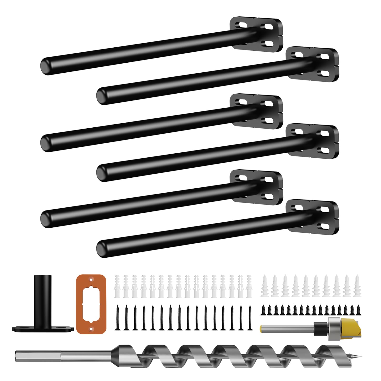 6pcs Wall Shelf Brackets Heavy Duty Floating Shelf Bracket Hidden,Invisible Black Shelving Brackets Decorative Floating Shelf Hardware Heavy Duty,Metal Shelf Support Bracket(6"-6pcs) — Amazon image 14