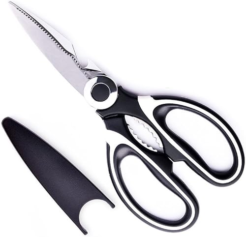 Tijeras de cocina Samdone multifunción, muy afiladas, para pollo, aves de corral, pescado, carne, verdura, hierbas, etc., color negro