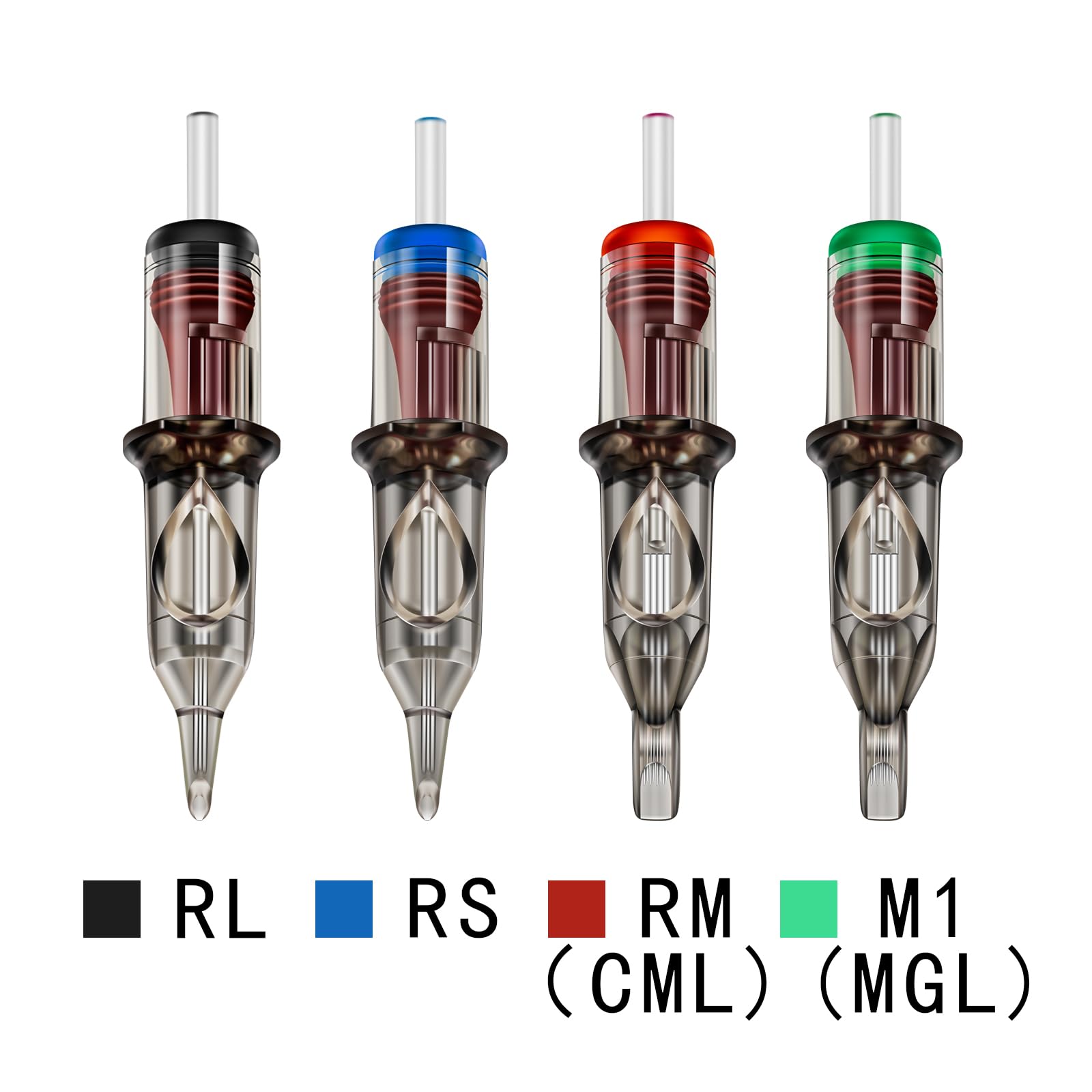 Rayyl Tattoo-Kartuschen 80 Stück – Gemischte Größen: 1005RL, 1007RL, 1009RL, 1205RS, 1207RS, 1209RS, 1205M1, 1207M1