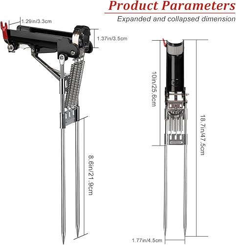 Miniatura 5 de QualyQualy Soportes para caña de pescar para pesca de banco, soporte automático de caña de pescar de alta sensibilidad, soporte de caña de pescar