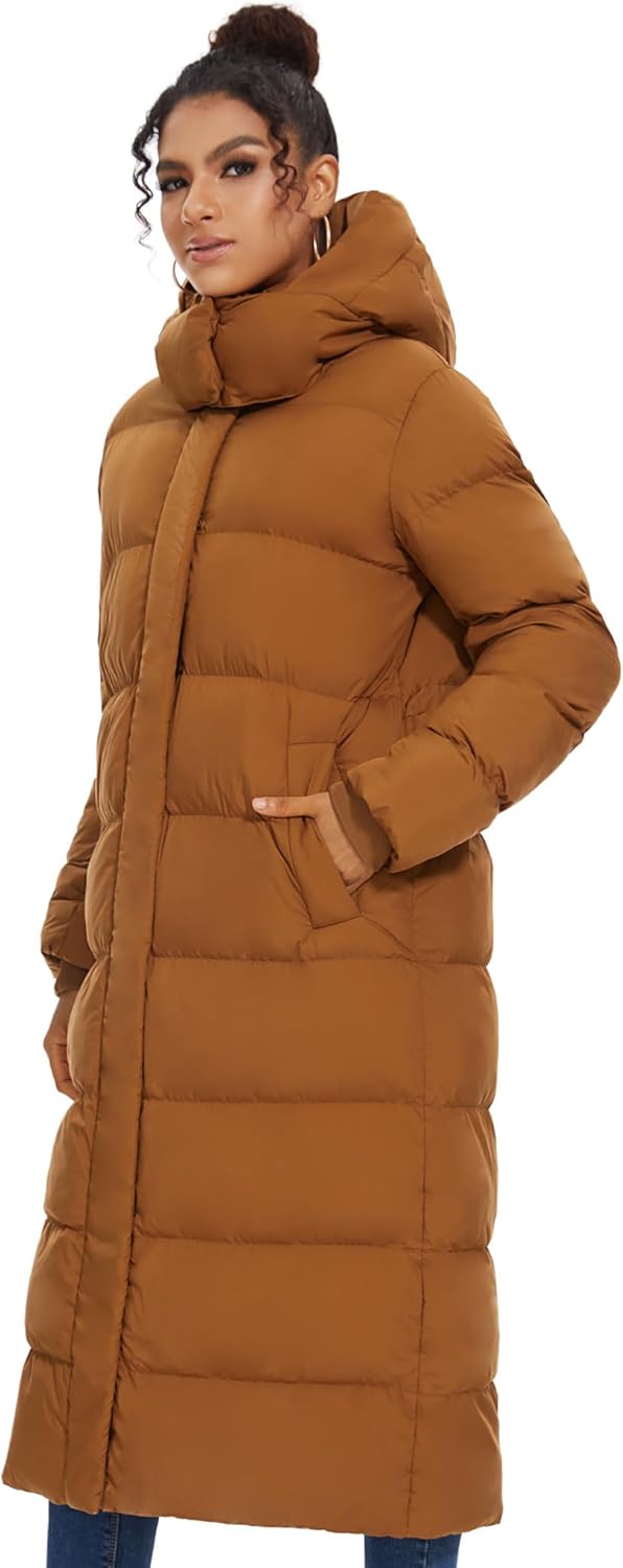 ROYAL MATRIX Women's Long Quilted Puffer Coat, Winter Warm Maxi Puffer Jacket with Detachable Hood - Image 2