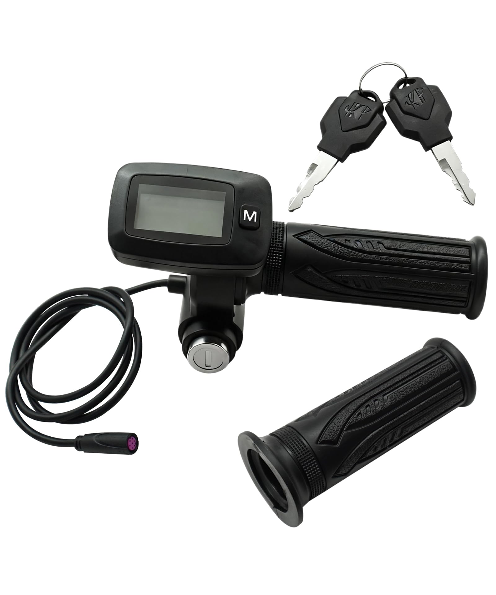 Accélérateur de vélo électrique avec écran LCD et bouton M uniquement pour moto tout-terrain électrique Tuttio Soleil 01. Remarque : le nouvel accélérateur et l'ancien accélérateur ne peuvent pas être