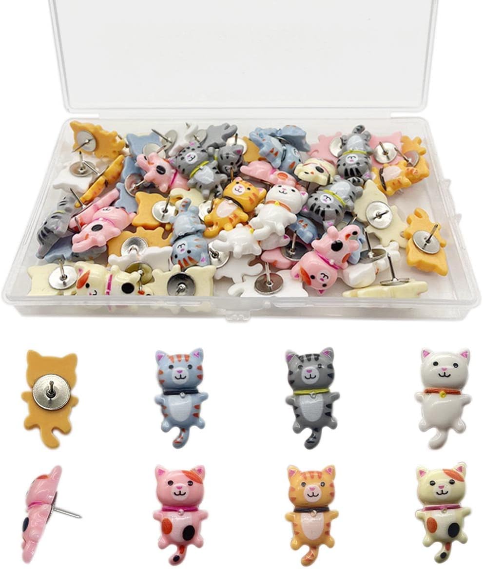 20 Pcs Cute Push Pins Animal Cat Push Pins Decorative