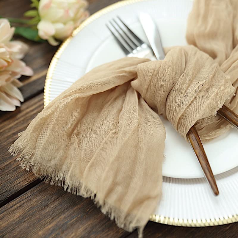 5 Servilletas de Algodón Beige Textura Rústica miniatura 4