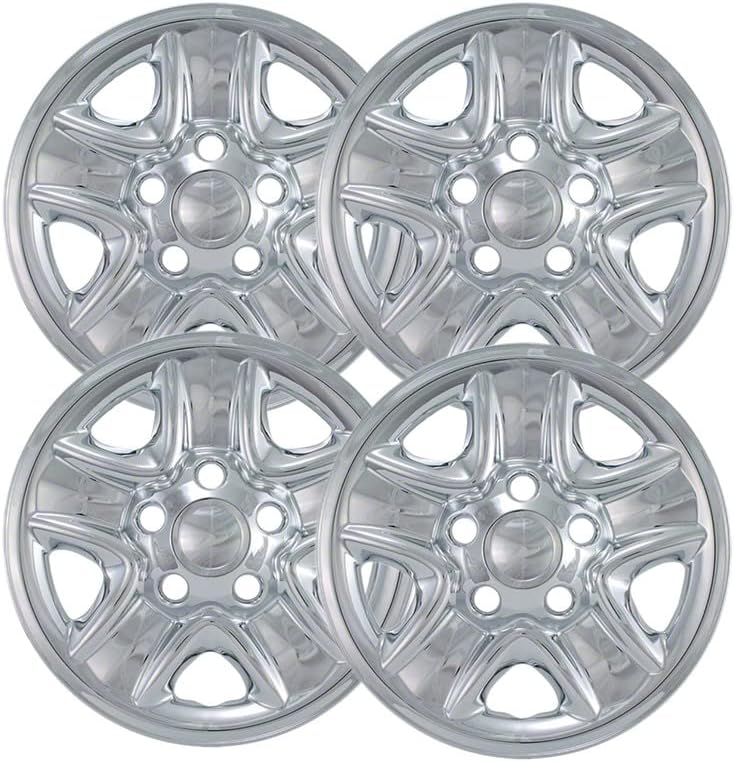 Fuel Rider Set of 4 18 inch Chrome ABS Wheel Skins Impostors Wheel Covers Compatible with 2007-2021 Toyota Tundra Wheels- Auto Tire Replacement Cap Cover