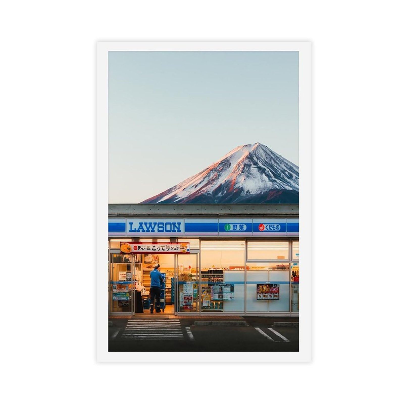 HEYANM Mt Fuji Lawson Print Japanese Landscape Canvas Poster Bedroom Office Room Decor Gift Unframe 16x24inch