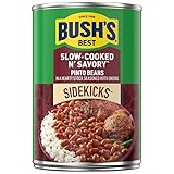 BUSH'S BEST 15oz Canned Slow-Cooked N' Savory Pinto Beans, Source of Plant Based Protein and Fiber, Low Fat, Gluten Free