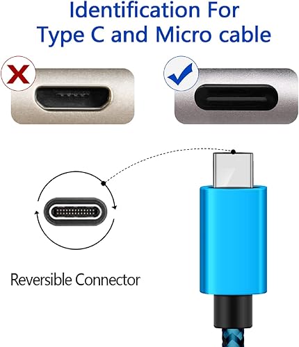 Miniatura 5 de Cable USB tipo C de 10 pies de carga para cargador S9 cable de carga rápida de nailon trenzado extralargo para Sumsung Galaxy S20 S10 S8 Plus Note9