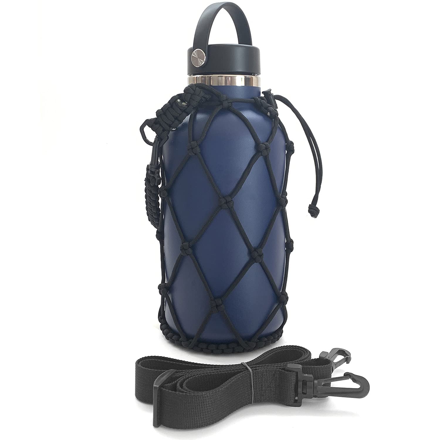Gearproz Paracord Bottle Carrier - Compatible with Hydro Flask and YETI 64 oz Growlers - From America's No. 1 in Water Bottle Handles and Accessories - Prevents Dropping and Dents