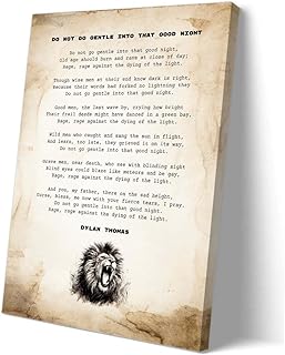 Wajizvl Do Not Go Gentle Into That Good Night Poem Poster Poetry Inspirational Quote Posters Art Prints Kitchen Decorations for Walls (12.00" x 18.00",Ready to hang)
