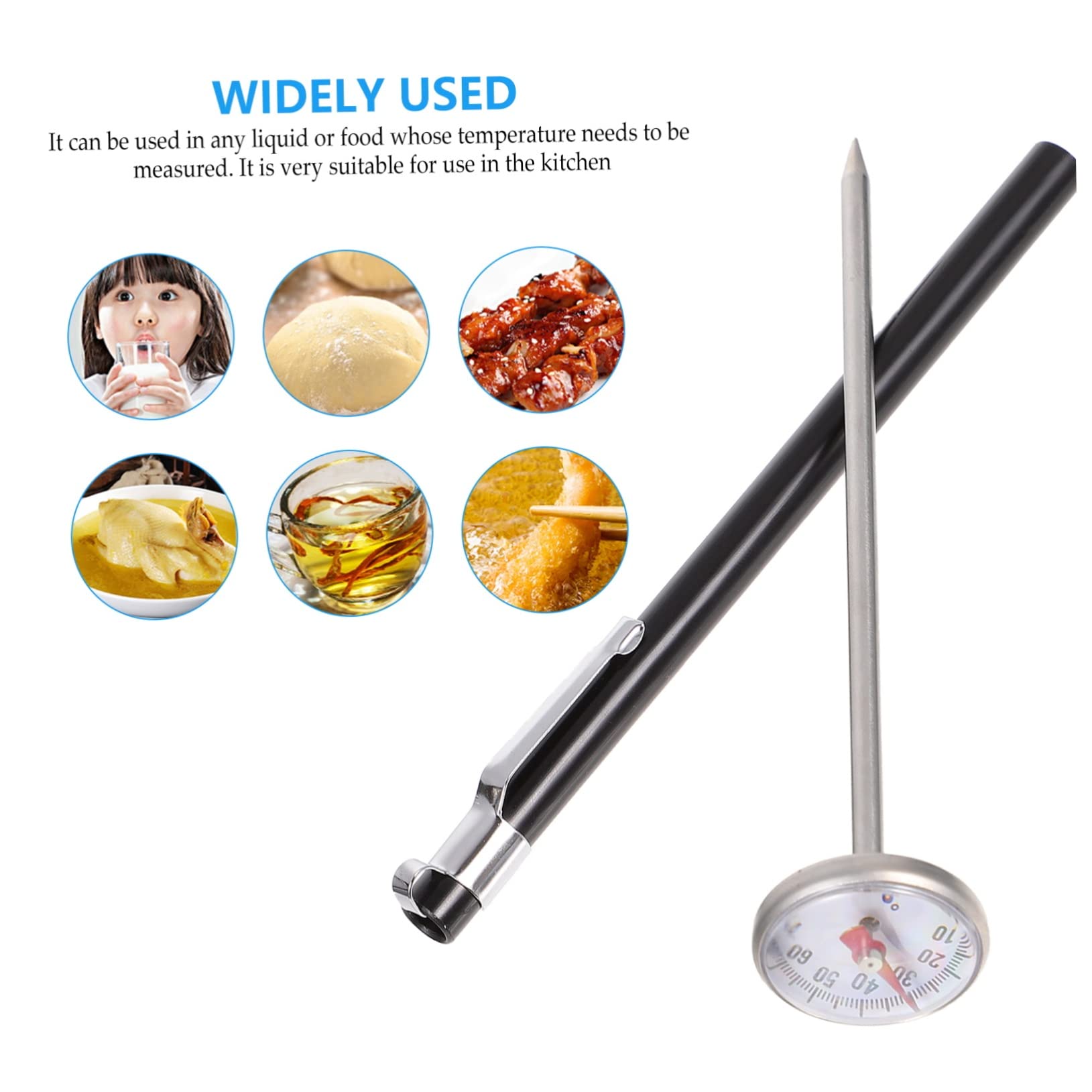 HOLIDYOYO Instant Read Kitchen Thermometer for Cooking BBQ and Stainless Steel Accurate Measurement to Food Thermometer for Water Oil