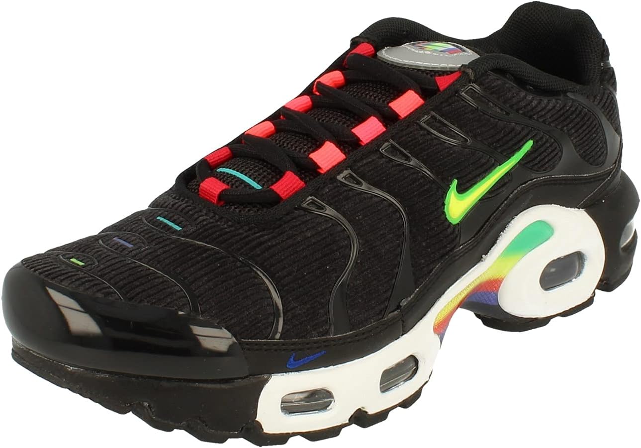 Nike Air Max Plus EOI GS Running Trainers DD2008 Sneakers Shoes (uk 6 us 6.5Y eu 39, black lemon venom white 001)