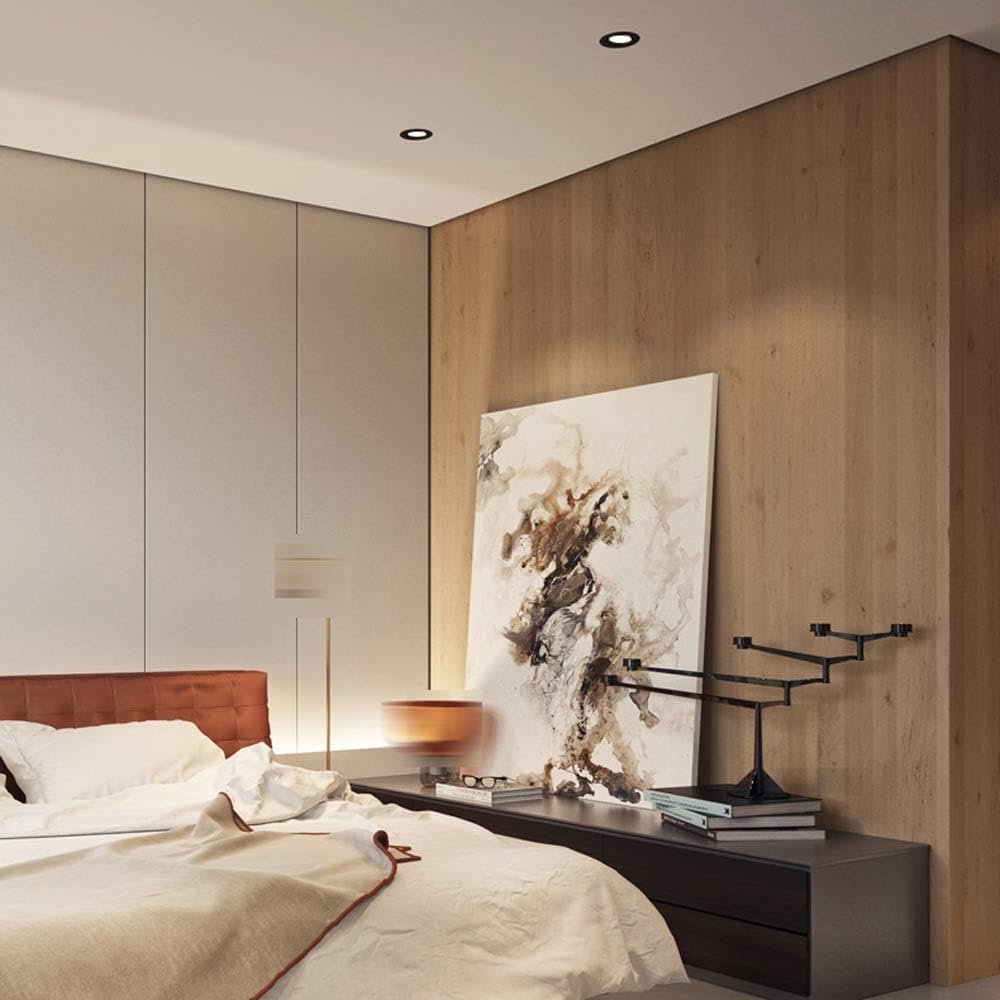 5 Pack 3.9/4.5/5.7 Inch Ultra Thin Black Recessed Lighting 5/7/12W Room Recessed Light Fixtures Downlight Living Room Decoration Recessed Ceiling Light Black Trim