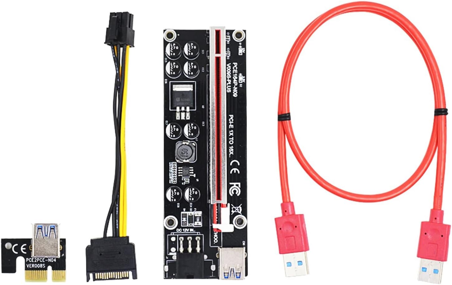 6.0pcs Ver009s.プラス PCI-Eライザーカード PCIe 1x 16倍のエクステンダに1M 0.6M 0.3M US  Amazon.co.jp: VER009S PCI-E ライザーカード PCIe 1x から 16x USB 3.0 データケーブル ビットコインマイニング  6個 : パソコン・周辺機器