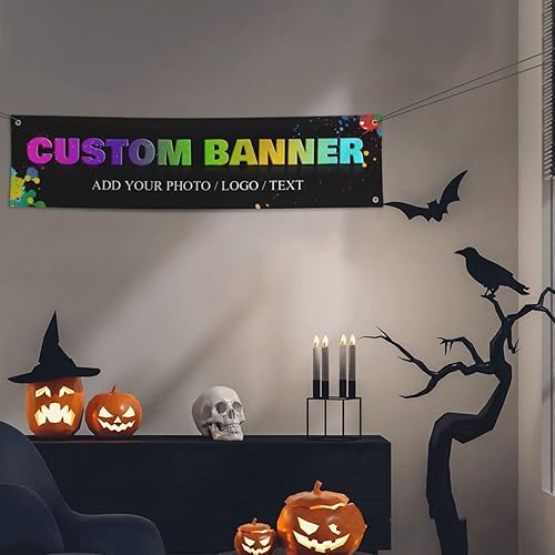 Miniatura 5 de Pancartas y letreros personalizados para fotos y texto, pancarta personalizada para exteriores para fiesta de cumpleaños, negocios, boda, decoración