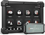 Ancel X7HD Plus Scanner de camion lourd 10.1'', outil de diagnostic diesel système complet avec DPF Régenre, 42+ Essai de réinitialisation, bidirectionnel et actif ECU Codage HDOBD/OBD2 Scanner pour Diesel Trucks - gris