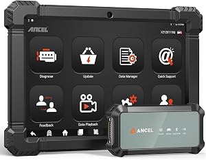Ancel X7HD Plus 10.1'' Heavy Duty Truck Scanner, Full-System Diesel Diagnostic Tool with DPF Regen, 42+ Reset, Bi-Directional and Active Test, ECU Coding, HDOBD/OBD2 Scanner for Diesel Trucks - Grey