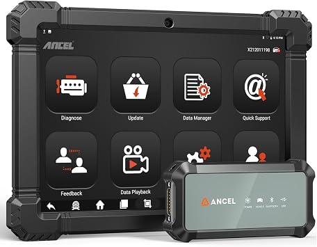 ANCEL X7HD PRO 10.1 Heavy Duty Truck Scanner, Full-System Diesel Diagnostic Tool with DPF Regen, 42+ Reset, Bi-Directional and Active Test, ECU Coding, HDOBD/OBD2 Scanner for Diesel Trucks - Grey