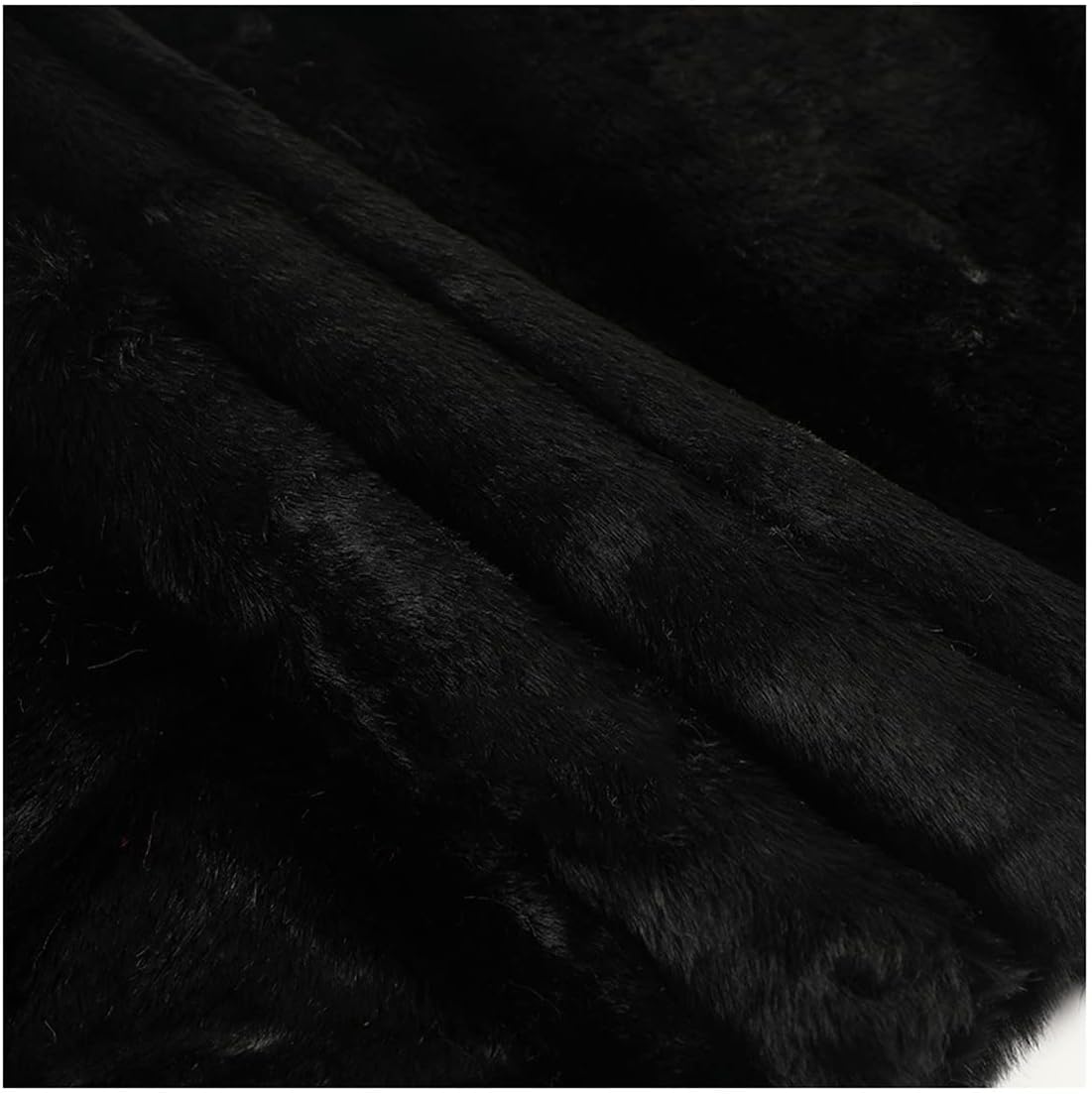 Tissu fausse fourrure noire 180x50 cm pour couture de tapis et vêtements