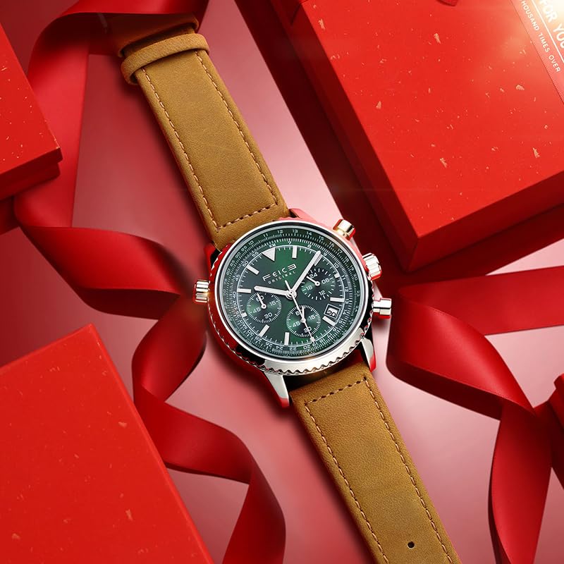 FEICE Store FEICE FK812 Green Chronograph Watch - Image 4