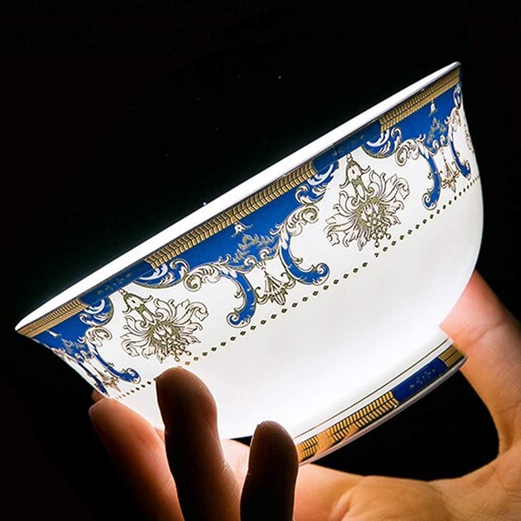 Stylowy 48-częściowy ceramiczny serwis stołowy, niebieski, luksusowy, Phnom Penh Bone China zastawa stołowa, zastawa stołowa na wesele, zestaw talerzy i misek