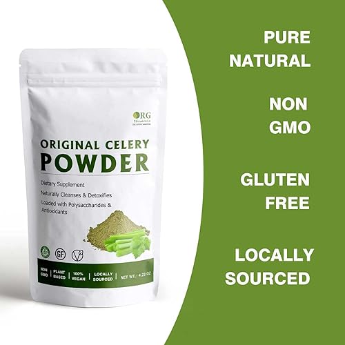Miniatura 4 de Polvo de apio, 100% natural liofilizado jugo de apio en polvo para curar 4.23 onzas