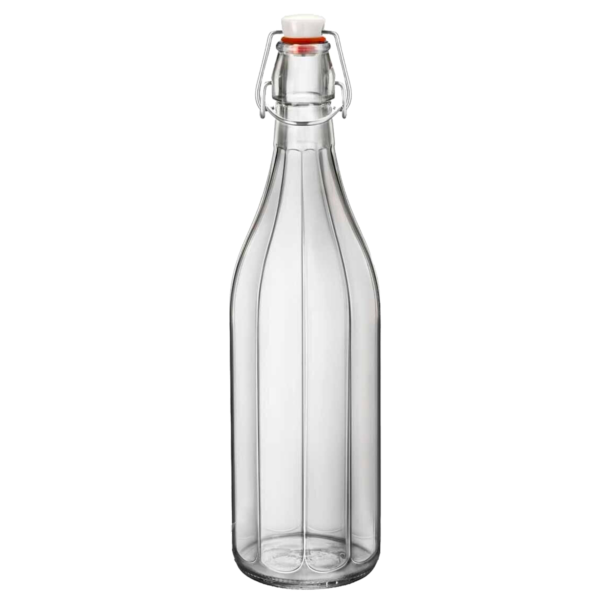 Bottiglie in Vetro Trasparente Costolata Set 12 Bottiglie da 500 ml con Tappo Ermetico Perfetto per Conservare Olio Acqua Vino Amari (Set 12 Bottiglie da 0.5L - 500ml)