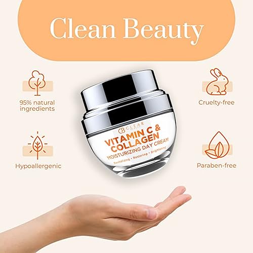 Miniatura 5 de Clear Beauty Hidratante facial diario con vitamina C y colágeno, probado por dermatólogos, hidratante y reafirmante, antienvejecimiento, sin