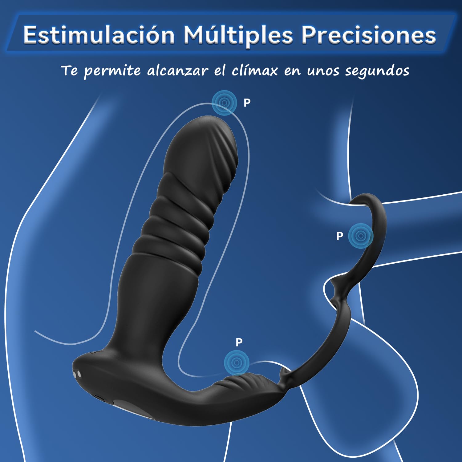 Massaggiatore con anello, dildo, 10 modalità di vibrazione