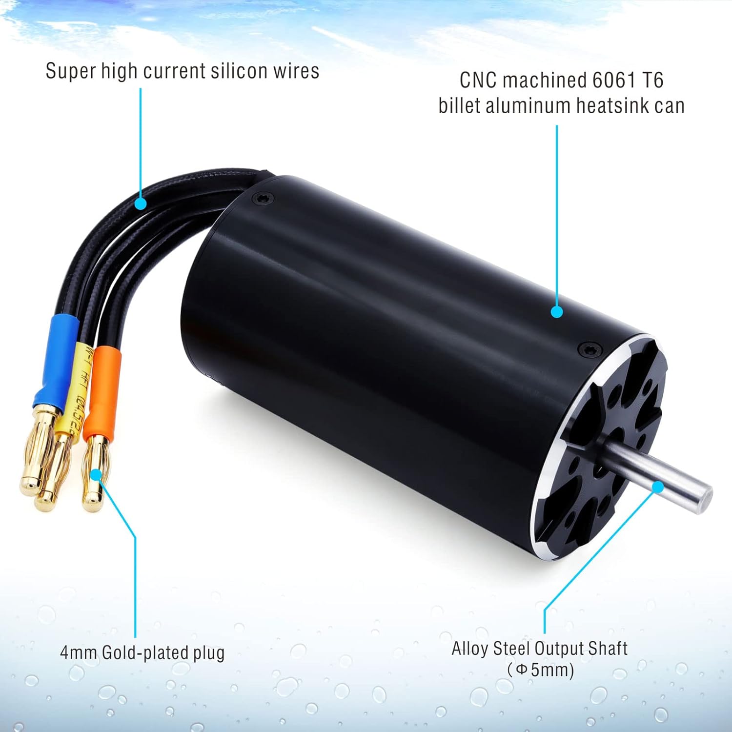 Rocket 4082 930KV Brushless RC Boat Motor Waterproof Brushless Motor 4Pole Design Replacement Boat Parts(930kv)