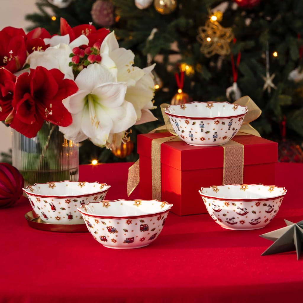 Villeroy & Boch - Toy’s Delight ensemble de coupes anniversaire 4 pièces multicolores, set de bols pour 4 personnes, bols, vaisselle de Noël, porcelaine premium