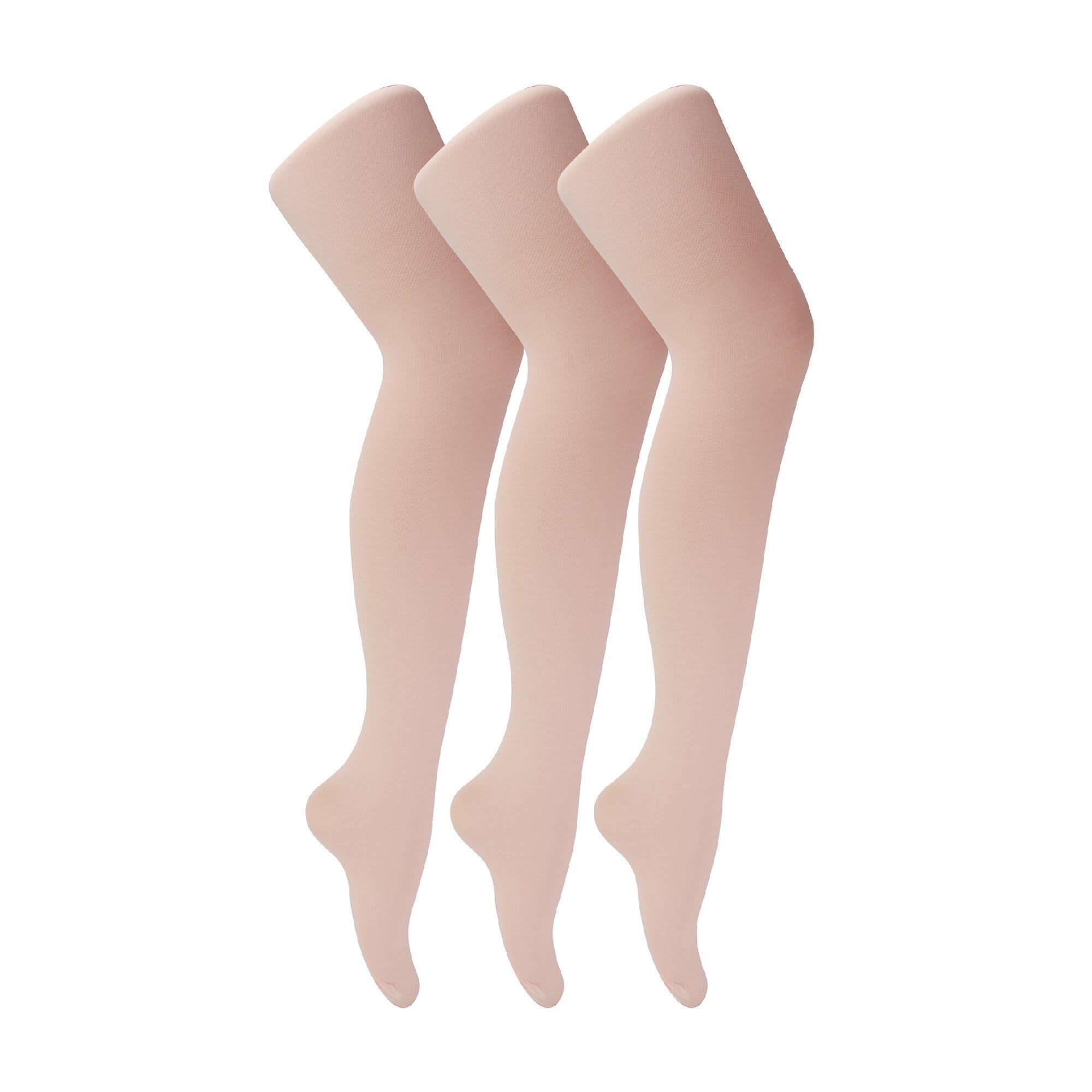 Sock Snob - 3 Pack Girls 70 Denier Ballet Tights | Kids Soft & Comfort Footed Dance Tights in Pink & White