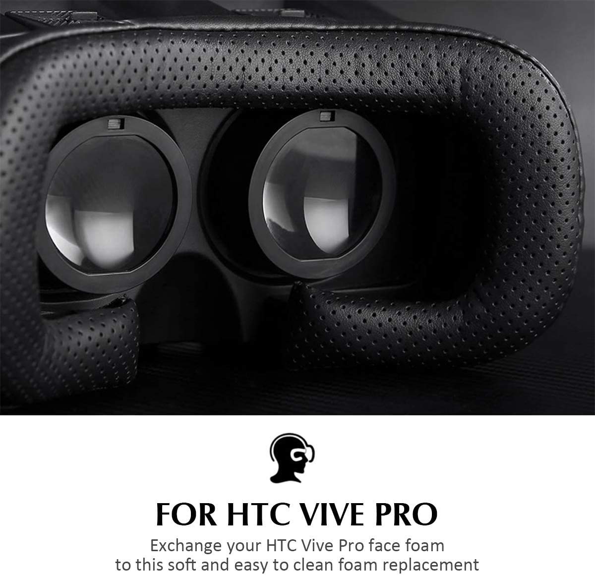 Lot De 3 Coussinets De Remplacement Pour HTC Vive - Mousse Mémoire De Forme 11 Mm, Cuir PU, Hygiénique, Champ De Vision Amélioré - 3