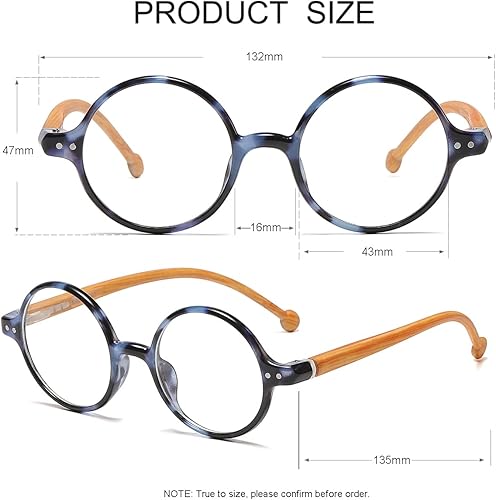 Miniatura 8 de JOVAKIT Gafas retro redondas con bloqueo de luz azul para mujeres y hombres, estilo literario, vintage, sin receta
