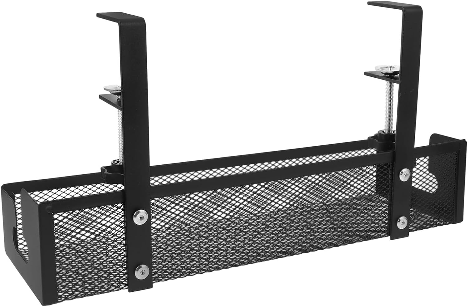 Desk Cable Organizer Tray 40cm Large Black Mesh Cord Management Rack for Desktop Wire Storage and Cable Management in Office and Home