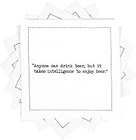 Vista 1 de Cinco Estrellas Servilletas Divertidas con Citas de Cerveza Servilletas de Algodón Blancas para Cóctel 50 Servilletas de Lujo Desechables