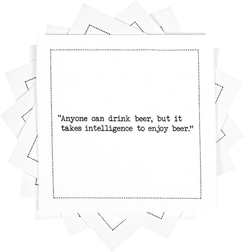 Cinco Estrellas Servilletas Divertidas con Citas de Cerveza Servilletas de Algodón Blancas para Cóctel 50 Servilletas de Lujo Desechables para