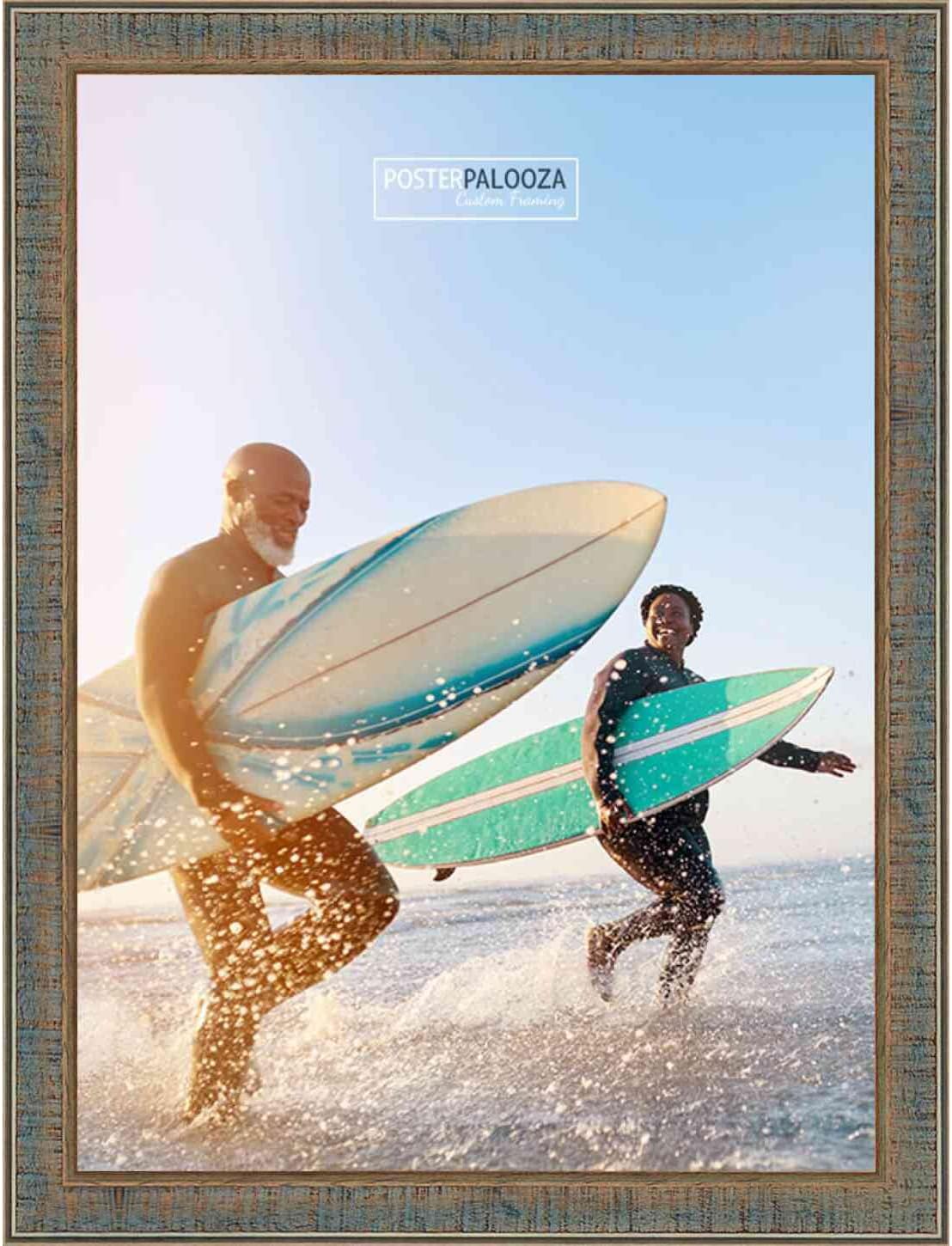 Poster Palooza A3 11.7x16.5 Distressed/Aged Complete Wood Picture Frame with UV Acrylic Plexiglass, Foam Board Backing & Hardware Included