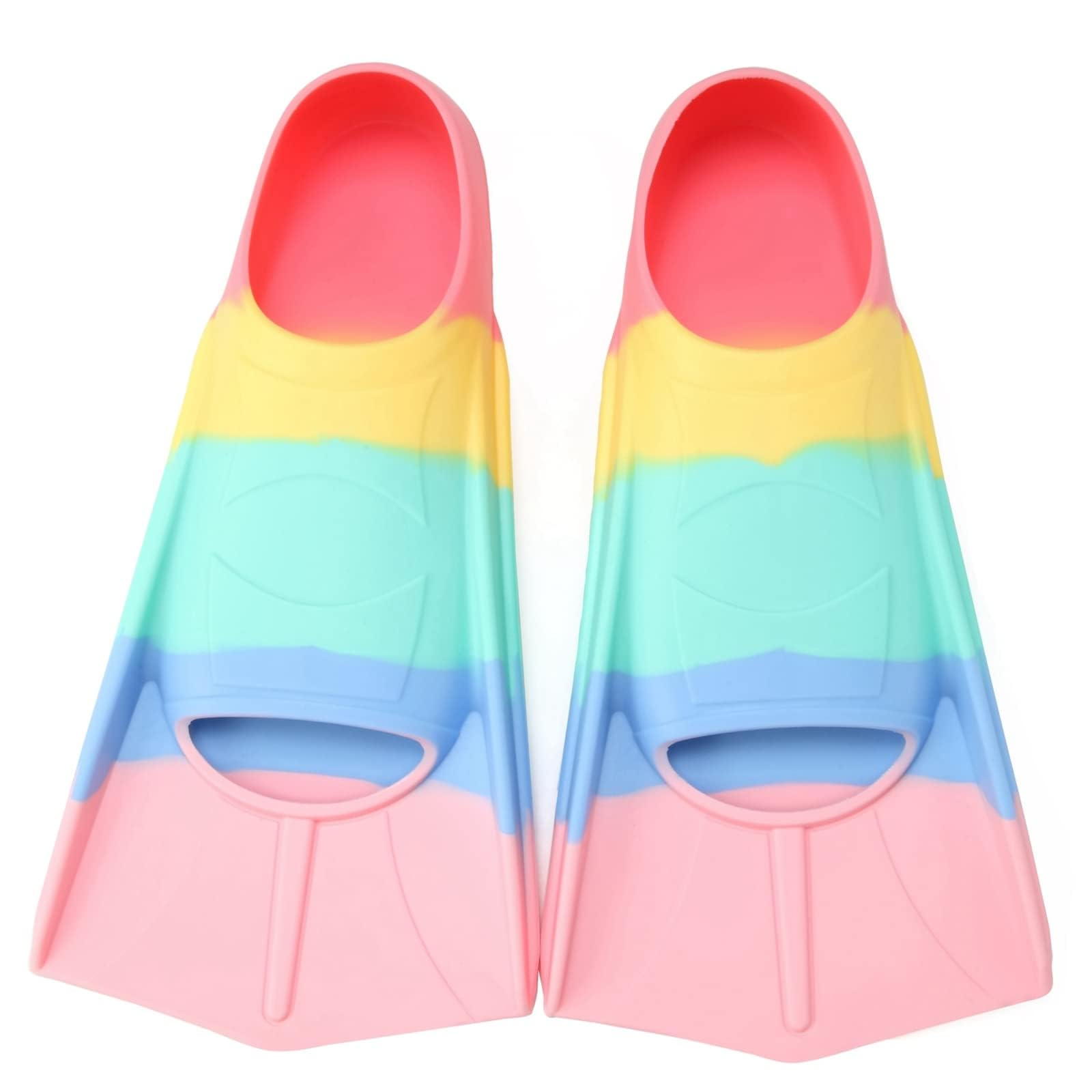 Foyinbet Kids Swim Fins,Kids Flippers Short Youth Swimming Fins for Lap Swimming Training for Children Girls Boys Medium