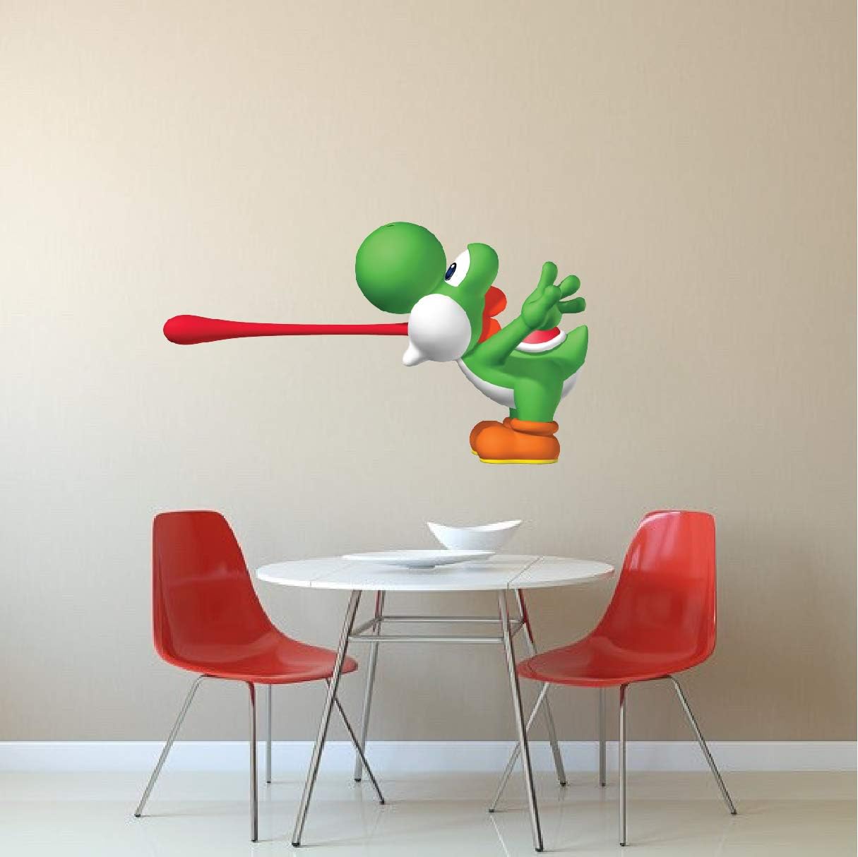 Yoshi Mario Wall Sticker - Yoshi Wall Decal Bedroom Mario Decor for Apartment Dorms Removable Kids Art Removable Games Room Sticker, n75