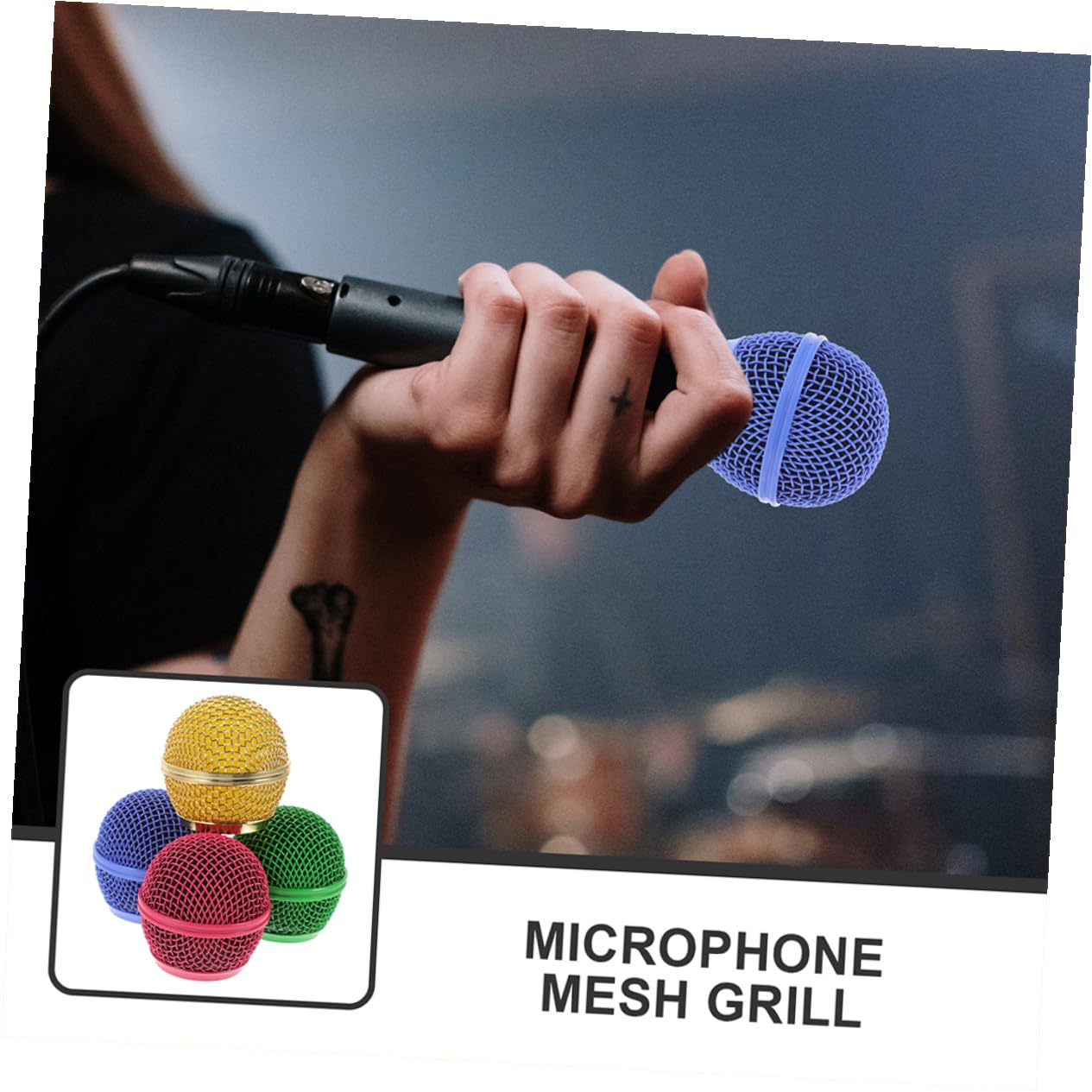 Alipis 8 Piezas Rejilla Metálica para Micrófono Profesional, Cabezales de Malla de Colores (oro, Rosa, Verde, Azul), Repuesto Compatible para Micrófonos Cable E Inalámbricos, Parabrisas