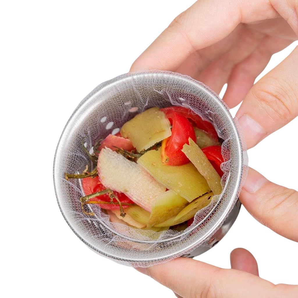 Xincong Kitchen Sink Strainer Mesh Bag- 100 pcs Disposable Sink Net Strainer Filter Bags for Sink Drain for Collecting Kitchen Food Waste Leftover Garbage