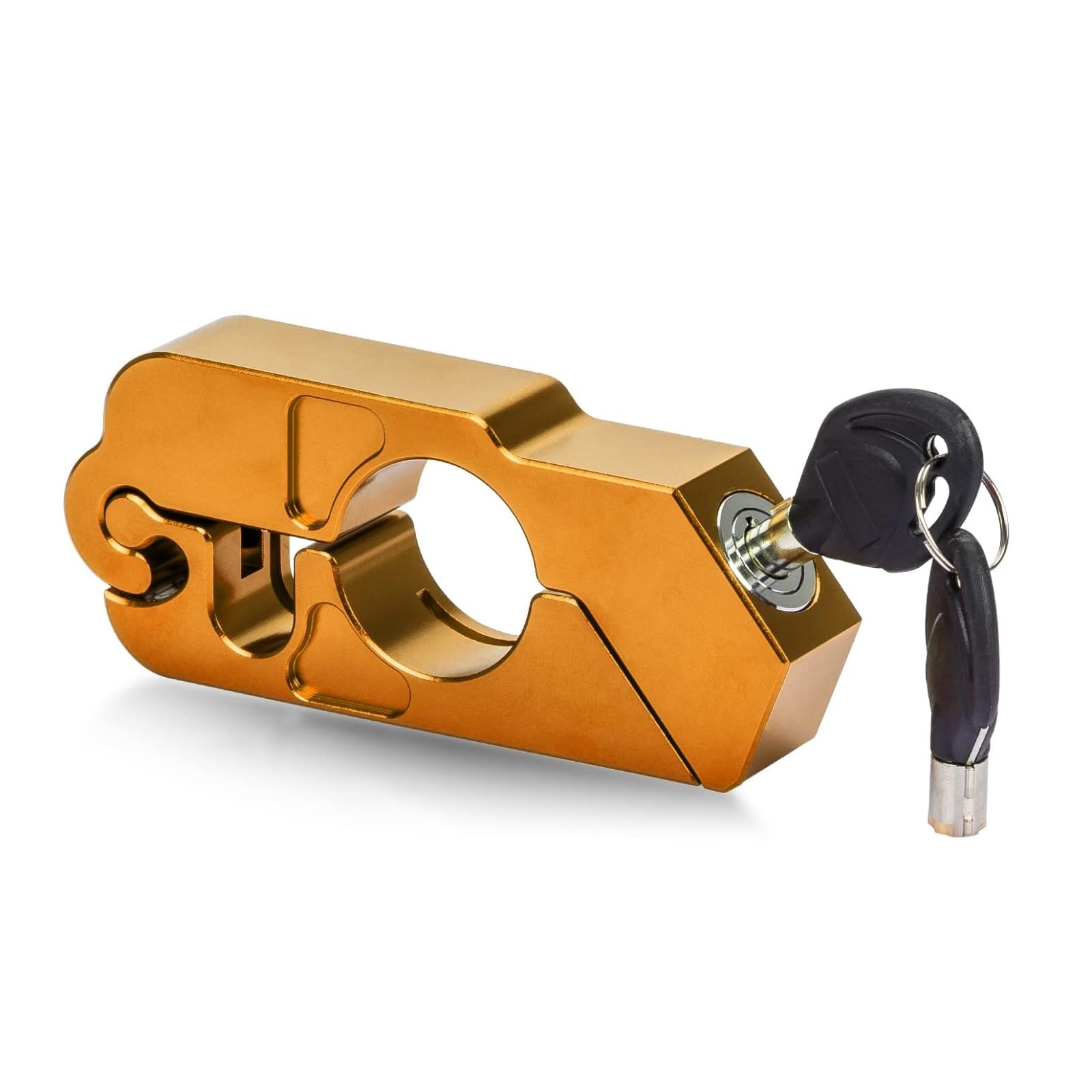 Arupmn Gold Chain Lock Universal Motorcycle Handlebar Lock Handle Throttle Grip Security Anti Theft Motorcycle Handlebar Lock(Gold)