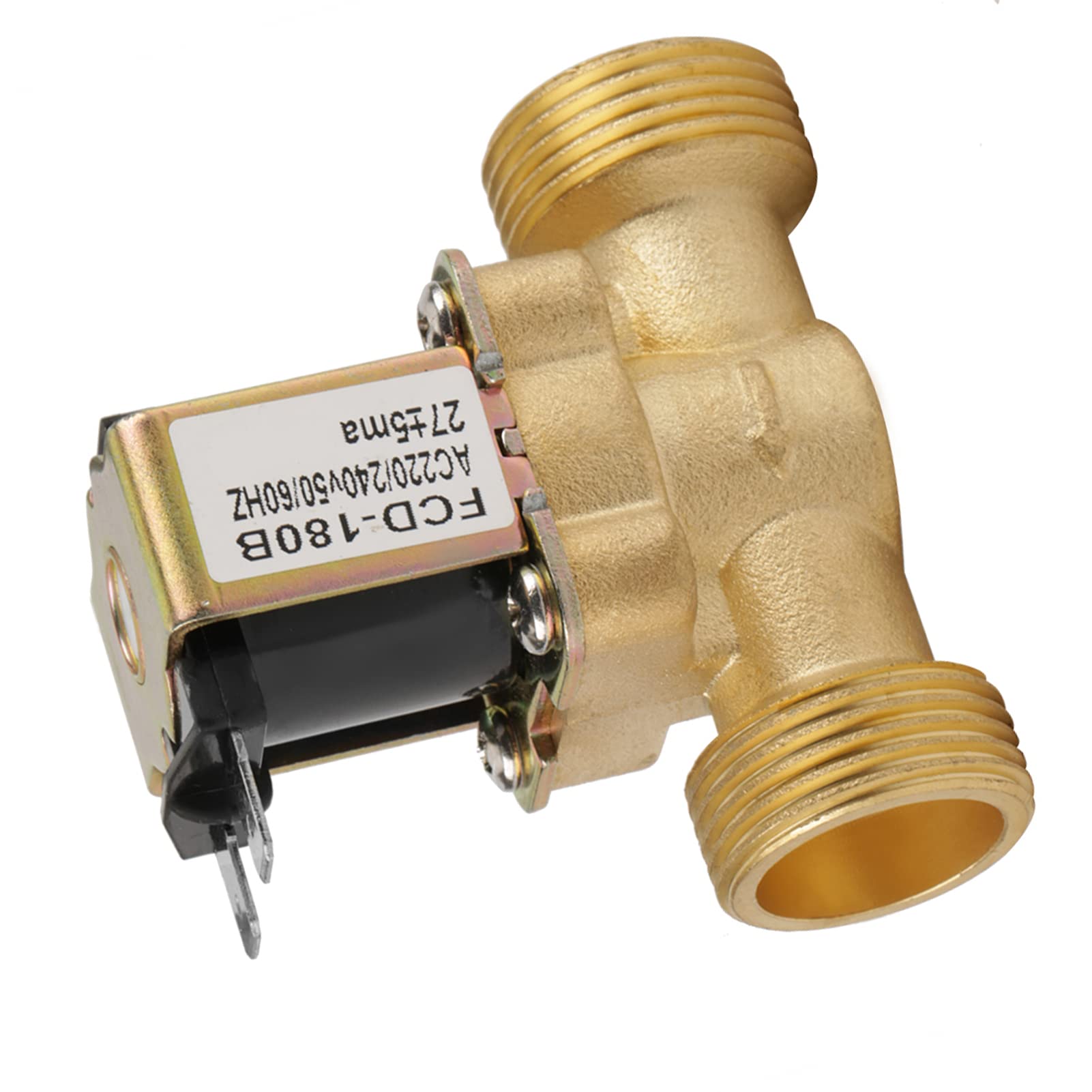 Zawór elektromagnetyczny 220 V Agua Mosiądz Magnetventil 230V G3/4 Wejście 2-drożne N/C Elektryczny zawór elektromagnetyczny normalnie zamknięty AC 220/240V Fcd-180B