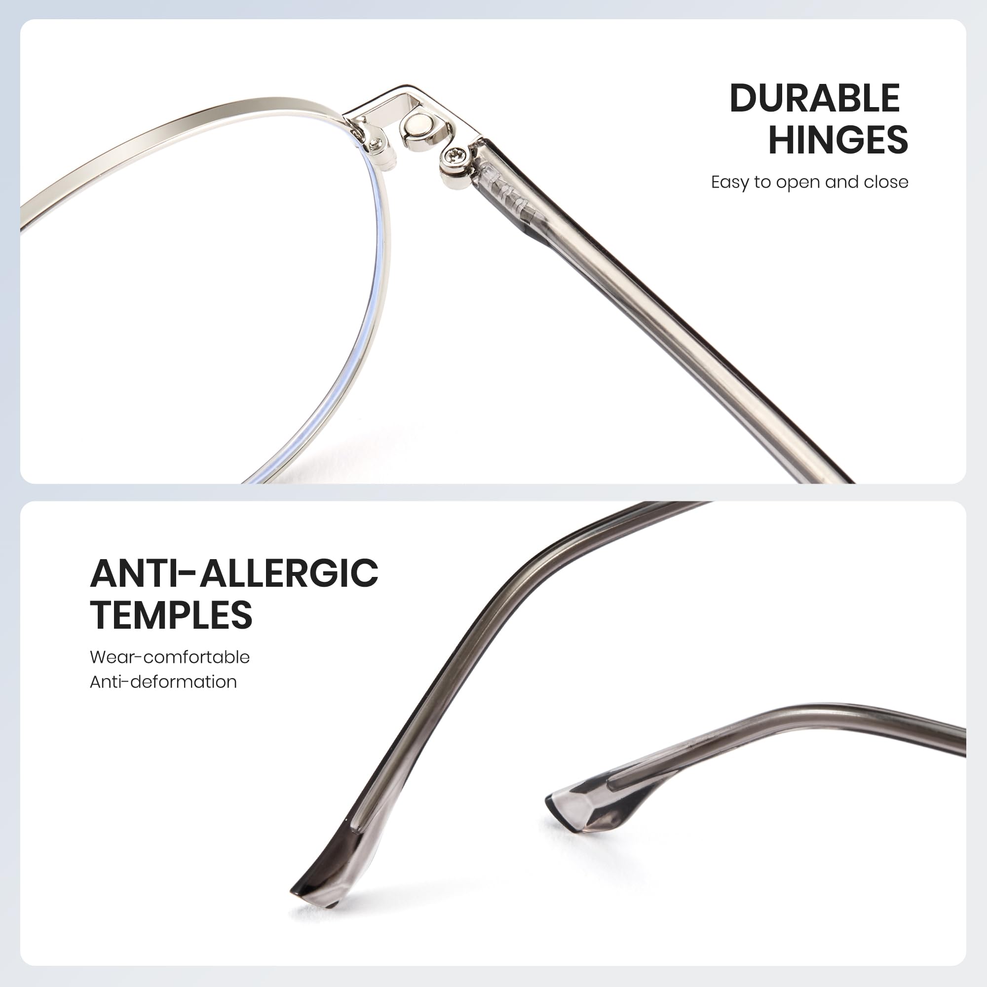 Cyxus Marco de anteojos con 5 piezas de clip magnético polarizado, lentes de sol para hombres y mujeres, marco de acero inoxidable ligero, UV 400, para conducir, pescar, viajar, P1209